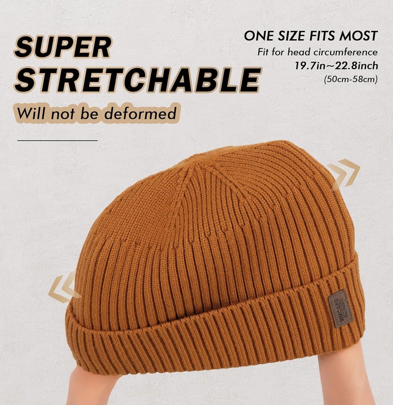 Wmcaps Warm Beanie for Men Women, Fleece Lined Beanie Warm Winter Caps Unisex Fashion Knit Cuffed Cap - Image 3